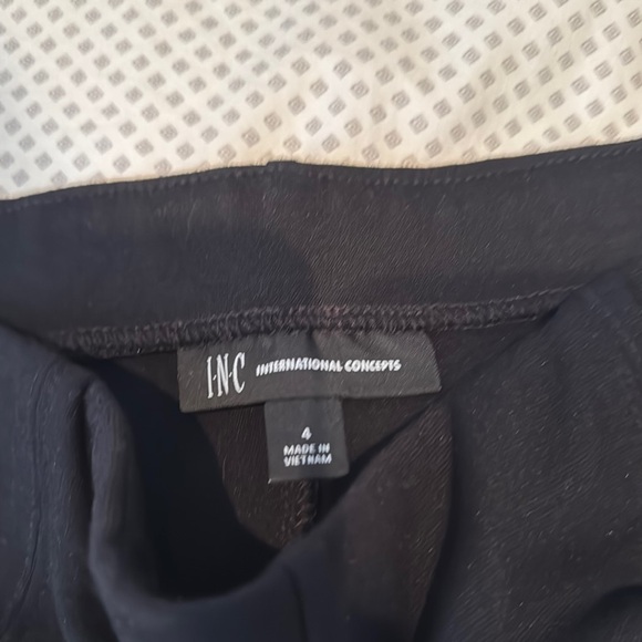 Like new INC black leggings size 4 Black Pants with Gold Zipper Accents - Picture 2 of 4